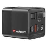 VERBATIM GaN Nabíječka do sítě, S kabelem, USB-C, USB-A, černá