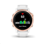 Garmin GPS sportovní hodinky fenix6S Glass, RoseGold/White Band (MAP/Music)