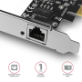 AXAGO PCEE-GRH, PCIe síťová karta - 1x Gigabit Ethernet port (RJ-45), Realtek, vč. LP