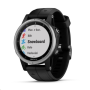 Garmin GPS sportovní hodinky fenix5S Plus Silver, černý řemínek