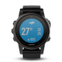Garmin GPS sportovní hodinky fenix5S Sapphire Gray Optic, černý řemínek