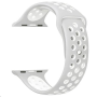 eses Silikonový řemínek 38mm/40mm S/M/L stříbrný/bílý pro Apple Watch