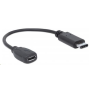 MANHATTAN Kabel USB 2.0 C, C Male / Micro-B Female, 15cm, černý
