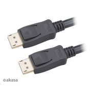 BAZAR - AKASA kabel DisplayPort na DisplayPort 8K@60Hz, v1.4, 5m - Poškozený obal (Komplet)