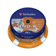 VERBATIM DVD-R(25-Pack)Vreteno/Inkjet Printable/16x/4.7GB
