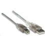MANHATTAN USB kábel 2.0 Kábel A-B 5 m (strieborný)