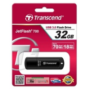 TRANSCEND Flash disk 32GB JetFlash®700, USB 3.0 (R:71/W:18 MB/s) čierna
