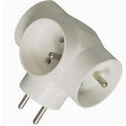 PREMIUMCORD Rozvádzač 230V 10A, 3x okrúhla zásuvka, biely