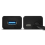 AXAGON HUE-S2BL, 4x USB 3.0 CHARGING hub, micro USB nap. konektor, kábel USB-A 1.2m