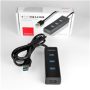 AXAGON HUE-S2BL, 4x USB 3.0 CHARGING hub, micro USB nap. konektor, kábel USB-A 1.2m