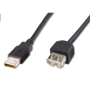 PREMIUMCORD USB 2.0 predlžovací kábel, A-A, 3 m čierny