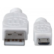 MANHATTAN Pripojovací kábel USB 2.0 A samec / Micro-B samec, 1 m, biely