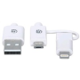 MANHATTAN i-Lynk Nabíjací/synchronizačný kábel, USB A na micro-USB a 8-pin, 1 m (3.3 ft.) biela