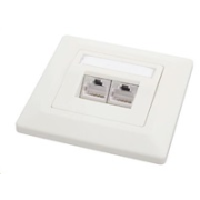 Solarix Zásuvka CAT5E STP 2 x RJ45 pod omietku biela SX9-2-5E-STP-WH