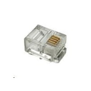 Solarix konektor RJ11 CAT3 UTP 6p4c netienený, nezalomený na čelnej doske / 100 ks KRJ11