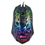 C-TECH Herná myš Tychon (GM-03P), na bežné hranie, herná, 7-farebné podsvietenie, 3200DPI, USB