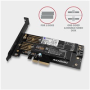 AXAGON PCEM2-D, PCIe x4 - M.2 NVMe M-key + SATA B-key slot adaptér, vrátane. LP