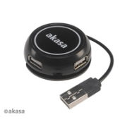 AKASA HUB USB Connect4C 4 v 1, 4x USB 2.0,17 cm kábel, externý