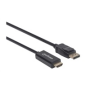 MANHATTAN Kábel DisplayPort - HDMI 1080p, 3 m, čierny