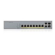 Zyxel GS1350-12HP 12portový inteligentný spravovaný CCTV PoE switch, dlhý dosah, 130W, 10x GbE, 2x