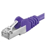 PREMIUMCORD Patch kábel CAT6a S-FTP, RJ45-RJ45, AWG 26/7 0,25m fialový