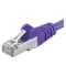 PREMIUMCORD Patch kábel CAT6a S-FTP, RJ45-RJ45, AWG 26/7 0,5m fialový
