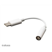 AKASA USB Type-C na 3.adaptér na 5 mm konektor slúchadiel, 10 cm, biely