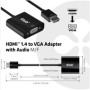 Adaptér HDMI Club3D 1.4 na VGA (M/F), aktívne so zvukom