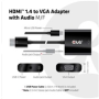 Adaptér HDMI Club3D 1.4 na VGA (M/F), aktívne so zvukom