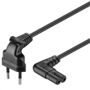 Napájací kábel PREMIUMCORD 230V k magnetofónu so zahnutými konektormi 1m