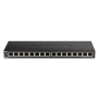 D-Link DGS-1016S 16-portový gigabitový ethernetový prepínač, bez ventilátora