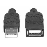 Manhattan USB kábel, USB 2.0, samec - samica, 480 Mb/s, 1 m, čierna