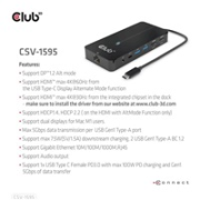 Club3D hub USB-C, 7-in-1 hub s 2x HDMI, 2x USB Gen1 Type-A, 1x RJ45, 1x 3.5mm audio, 1x USB Gen1