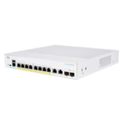 Prepínač Cisco CBS250-8P-E-2G, 8xGbE RJ45, 2xRJ45/SFP combo, bez ventilátora, PoE+, 67W - REFRESH