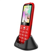 EVOLVEO EasyPhone XO, mobilní telefon pro seniory s nabíjecím stojánkem, červená