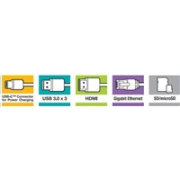 VERBATIM 49142 Multiportový HUB USB-C, 3x USB 3.0, 1x USB-C, HDMI, LAN, SD, microSD, šedý dok