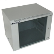 XtendLan 19" nástěnný rozvaděč 9U, šířka 600mm, hloubka 450mm, nosnost 60 kg, skleněné kouřové dveře