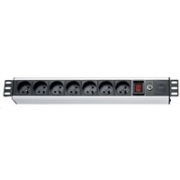 19" rozvodný panel XtendLan 7x230V, ČSN, vypínač, indikátor napětí, přepěťová ochrana, proudová