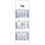 Plánovací kalendár KLASIK trojmesačný modrý 2024