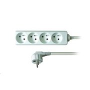 Solight predlžovací prívod, 4 zásuvky, biely, 3m