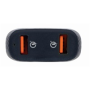 GEMBIRD Nabíječka do auta, 2x USB, rychlo-nabíječka, QC3.0, 36 W, černá