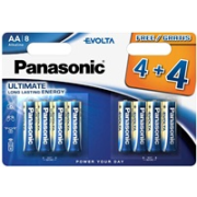 PANASONIC Alkalické baterie Evolta Platinum LR6EGE/8BW 4+4F AA 1,5V (Blistr 8ks)