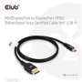 Club3D Kabel MiniDisplayPort na DisplayPort 2.1 Certifikovaný, Oboustranný, 10K60Hz, DSC1.2, UHBR10,