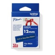 BROTHER TZE-RN34 - 12 mm široká TZ kazeta, TEXTILNÁ páska 4 m - na výrobu darčekov - NEPRIĽAHLÁ -