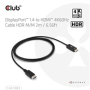 Club3D Adaptér aktivní DisplayPort 1.4 na HDMI HDR (M/M), 2m
