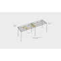Pracovný stôl Uni k pozdĺ. reťazeniu, 140x75,5x160 cm, sivá/biela