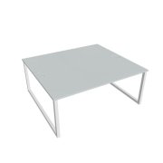 Pracovný stôl UNI O, 180x75,5x160 cm, sivá/biela