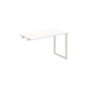 Pracovný stôl UNI O, k pozdĺ. reťazeniu, 120x75,5x60 cm, biela/biela