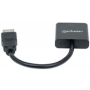MANHATTAN Prevodník HDMI na VGA (HDMI samec na VGA samica, čierny, Polybag)