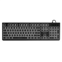 EVOLVEO Klávesnice K1010, Tichá, Drátová USB, Podsvícení, CZ+SK, Černá